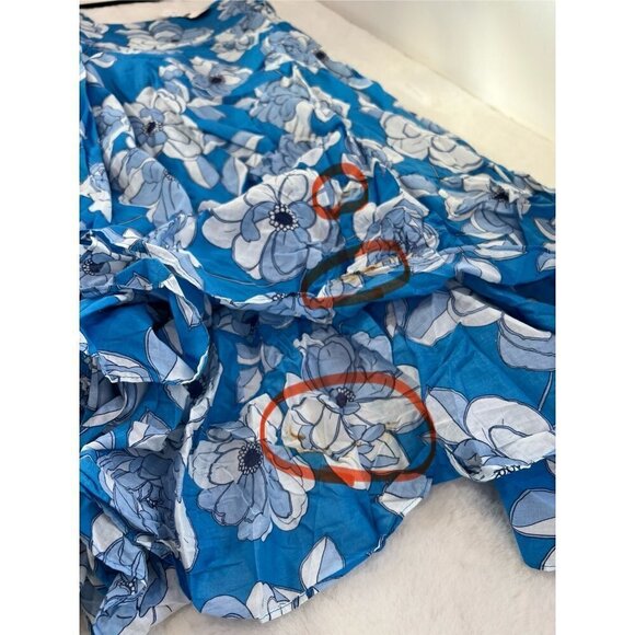 New J Crew Size L Convertible beach dress blue Linear peony Bow Vivid Blue BR047 - Picture 4 of 14